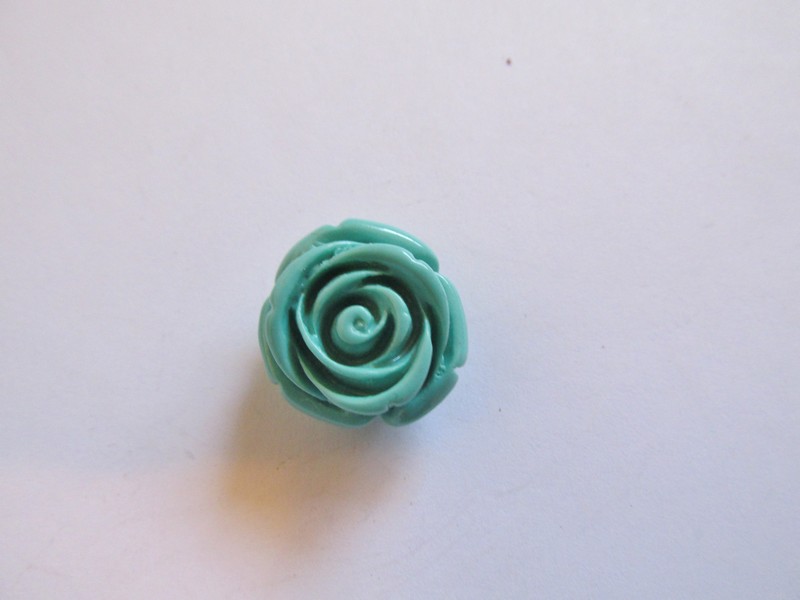 (image for) Turquoise Rose acrylic - 20mm #FL6 - Click Image to Close